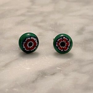 Glass Millifiori Stud Earrings 